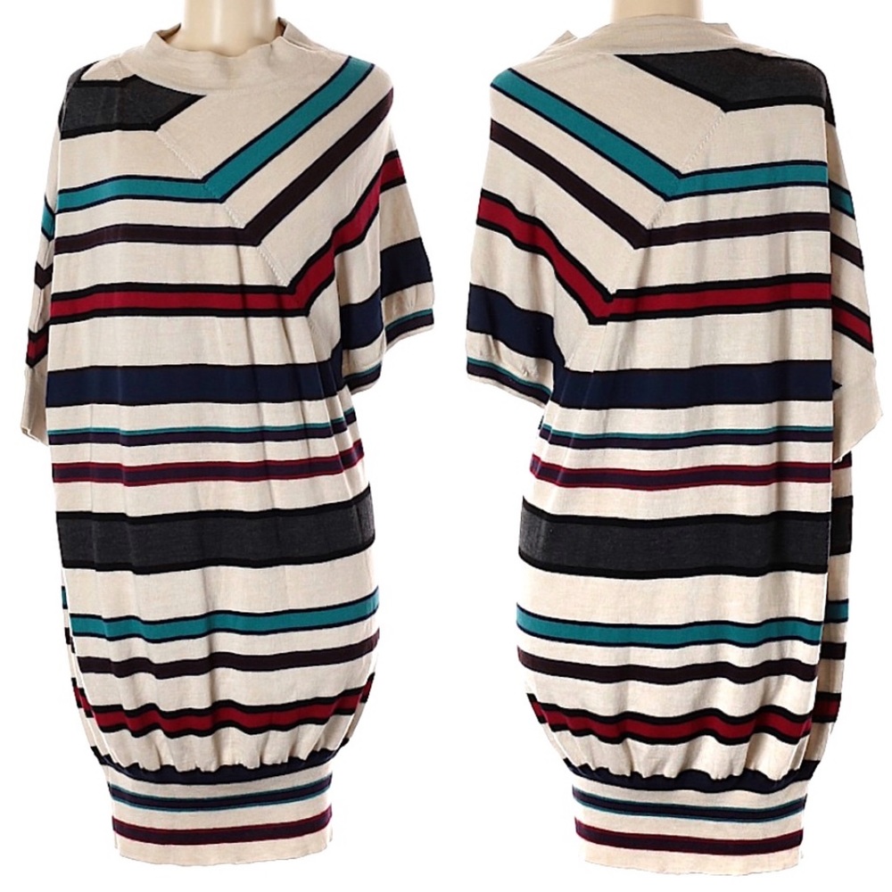 Love Moschino Wool Mock Neck Striped Dress size 6